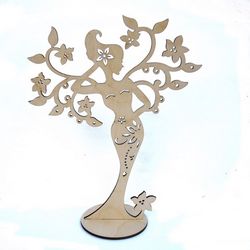 Woman Jewelry Stand Laser Cut Free CDR