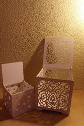 Laser Cut Wood Box with Flower Motif Free CDR