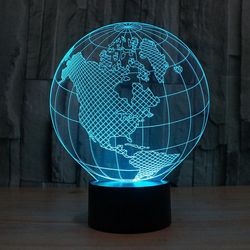 Planet Earth 3d illusion acrylic lamp Free CDR