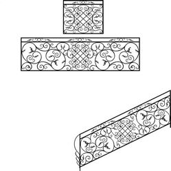 Wrought Iron Stairs Railing Design Free CDR