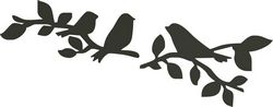 Birds sitting on branch silhouette Free CDR