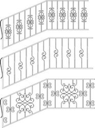Wrought Iron Stairs Railing Free CDR