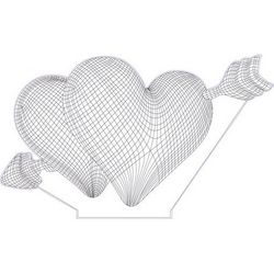 Double hearts 3d illusion lamp Free CDR