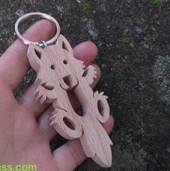 Key chain wooden Loup Farceur Free CDR