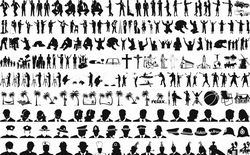 Big Set Of People Silhouettes Free CDR