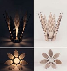 Decorative Flower Lamp Shade Laser Cut Free CDR