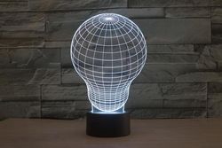 Light Bulb 3D LED Illusion Night Light Lamp Free CDr