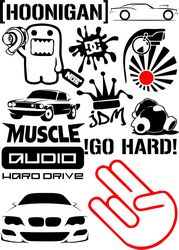 Vinyl stickers and badges Vector Pack Free CDR