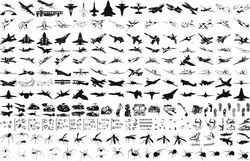 Military plane silhouette vector pack Free CDR