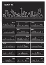 Silhouette Vector World Cities Free CDR