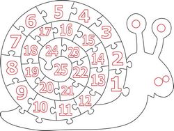 Wooden Number Snail Puzzle Free CDR