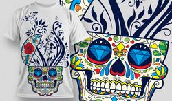 Designious Sugar Skull T shirt Design Free CDR