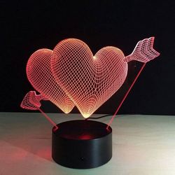 Heart 3D LED Night Light Free CDR