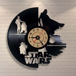 Vinyl Record Clock Star Wars Wall Decor Free CDR
