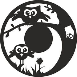 Decorative Owls Clock Plan Free CDR