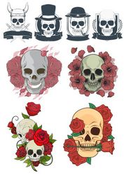 Creative hand-painted skull print pattern Free CDR