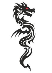 Cool Tribal Dragon Tattoo Design Free CDR