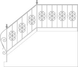 Wrought Iron Stairs Railing Fence And Grilles Free CDR