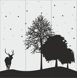 Deer And Tree Silhouette Free CDR