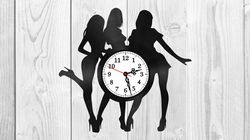 Girls silhouette vinyl record clock Free CDR