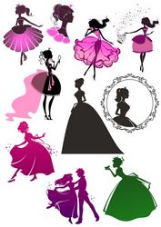 Wall Decal Sticker Princess Girl Beautiful Cinderella Free CDR