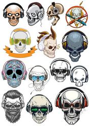 Skull with Headphones Free CDR
