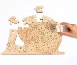 Snail Alphabet Jigsaw Puzzle Template Free CDR
