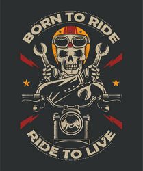 Born To Ride Moto Print Free CDR