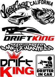 Vinyl stickers Drift in Car Vector Pack Free CDR