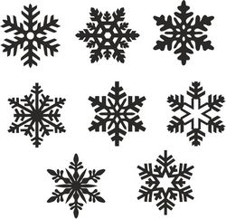 snowflake icons set Free CDR