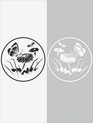 Glass Floral Sticker Decal Free CDR