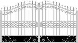 Iron Fancy Gate Boundary Wall Gate Design Free CDR