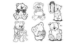 Bears Line Art Free CDR