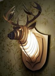 Wooden light decorative deer head Free CDR