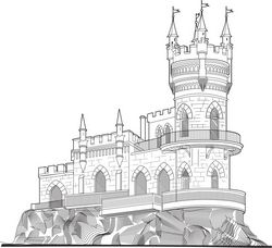 Castle Vector line drawing Free CDR