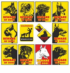 Beware of dog warning signs Free CDR