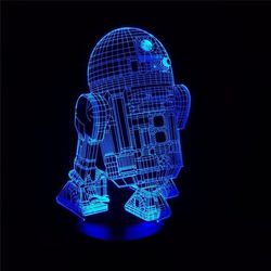 Star Wars R2-D2 Robot 3D LED Night Light Free CDR