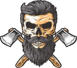 Bearded skull illustration on white background Free CDR