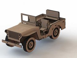 Jeep 3D Wooden Puzzle Laser Cut Free CDR