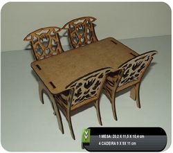 Table And Chairs CNC Plan Free CDR