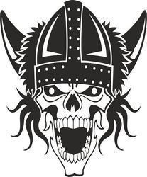 Viking Skull Print Free CDR