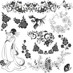 Japan Vector Ornament Free CDR