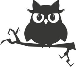 Owl on a branch sticker Free CDR