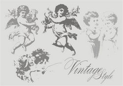 Angel icons collection black white Free CDR
