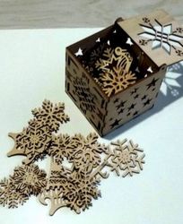 Box Of Snow And Toys File Download For Laser Cut Free CDR
