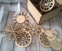 Box With Pine Ornaments File Download For Laser Cut Free CDR