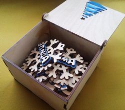 Decorations Box And Snowflakes File Download For Laser Cut Free CDR