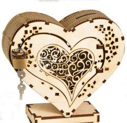 Heart Box With Lock File Download For Laser Cut Cnc Free CDR