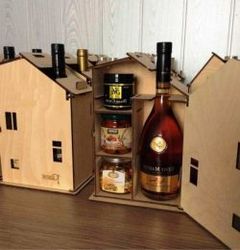 House Shaped Wine Box File Download For Laser Cut Free CDR