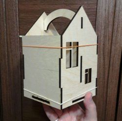 House Shaped Wooden Box File Download For Laser Cut Cnc Free CDR